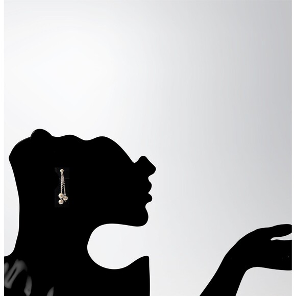 Vintage Silvery Cluster Dangle Sphere Earrings | Avon 1990 - NIB - Picture 4 of 4